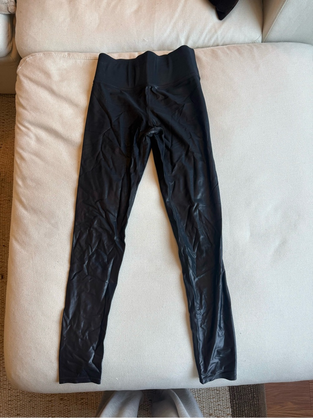 Carbon38 Black Faux Leather High-Waist Leggings